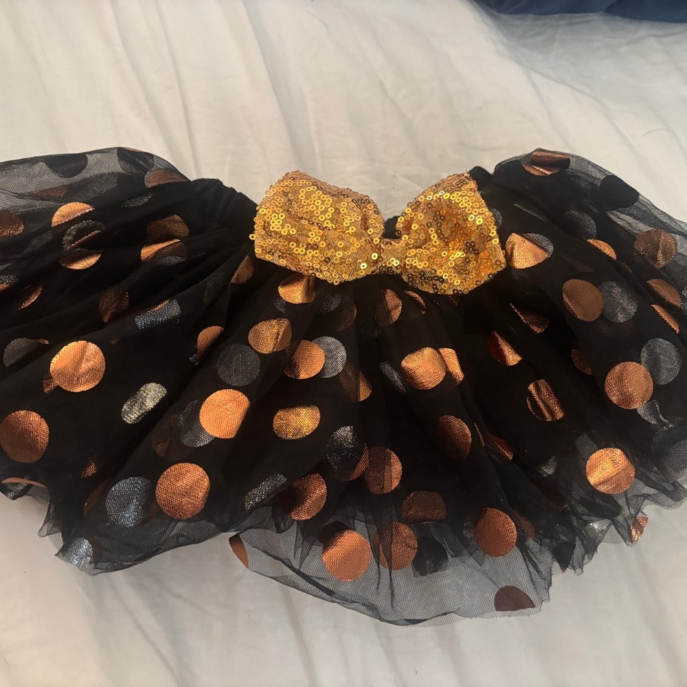 Black and Gold Polka Dot Tutu Skirt